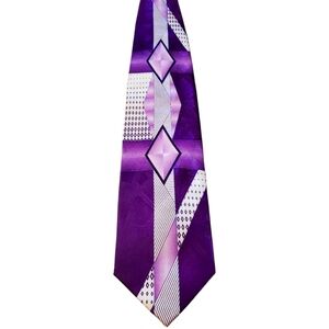 Purple and White Daniel Ellissa of New York Tie and Pocket Square
